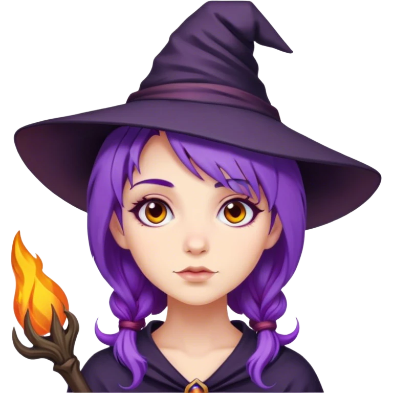  witch girl purple hair emoji