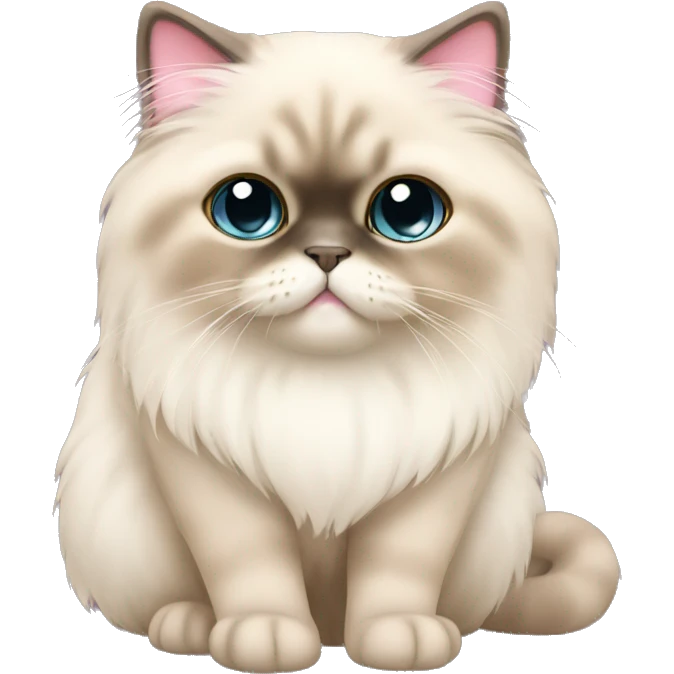 cute himalayan cat with light pink bow in ear emoji