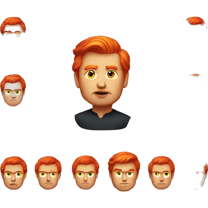 trump with extremely red hair emoji