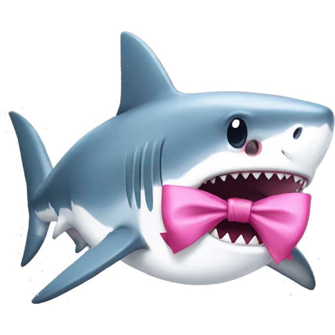Shark with pink bow emoji
