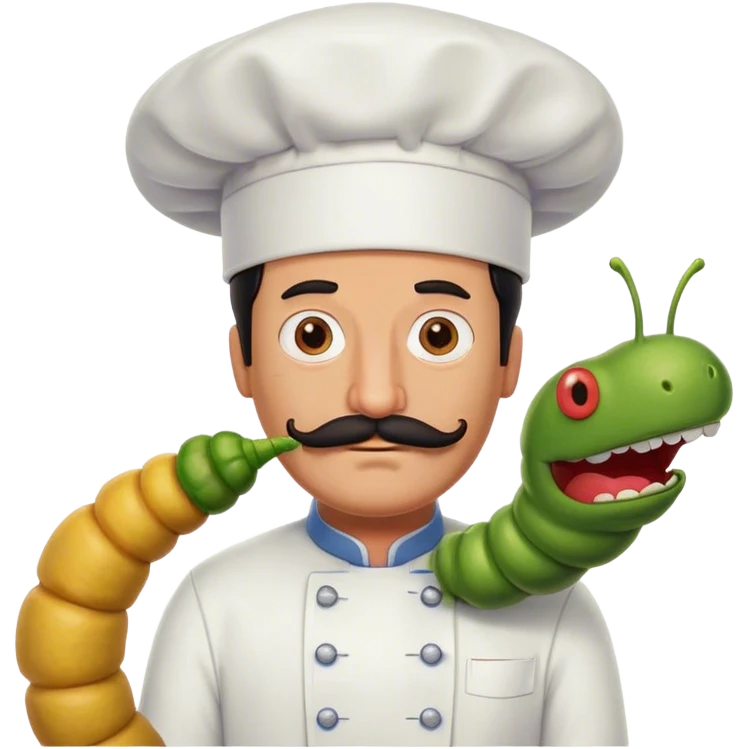 Bobs burgers mustache really giving it to a caterpillar emoji