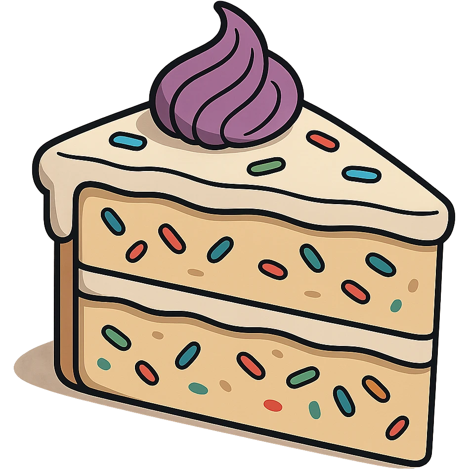 slice of funfetti birthday cake emoji
