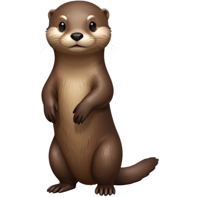 cinematic-noble [otter]-realistic-full-body-standing-emoji,-tail-tucked-close,-head-tilted-dramatically,-sleek-[brown]-fur,-simplified-yet-realistic-focused-features,-highly-detailed,-glowing-with-an-almost-sarcastic-glow  expressive eyes emoji
