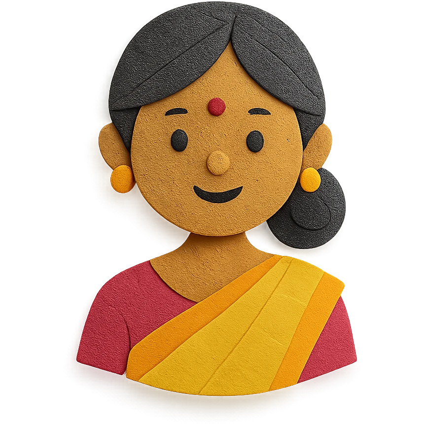 Tamil girl in colorful saree emoji