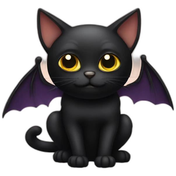 Black cat as a bat emoji