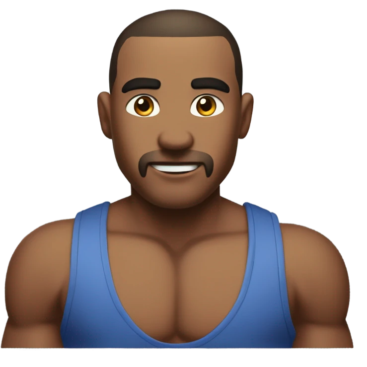 ￼Buff guy with six pack ￼ emoji