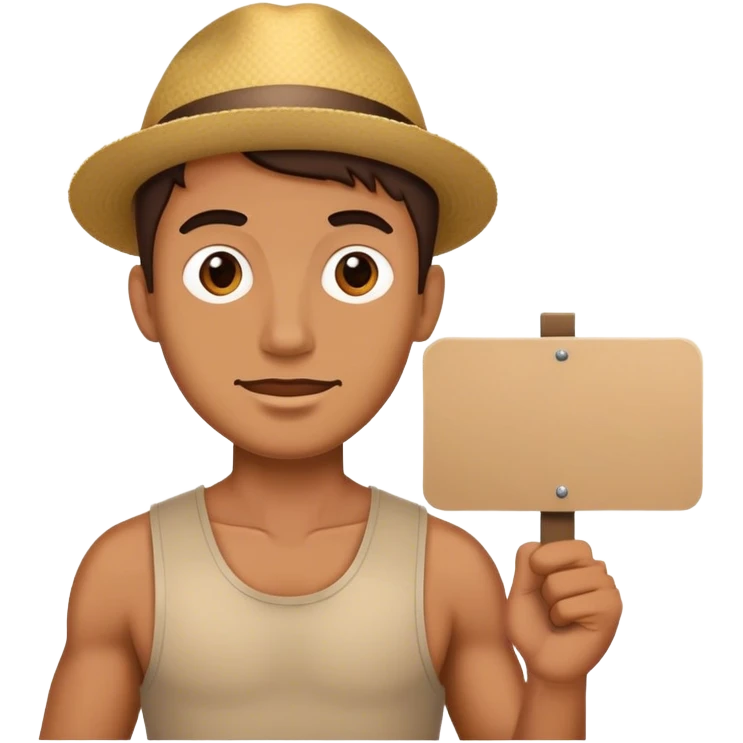 Hombre con cartel en la mano emoji