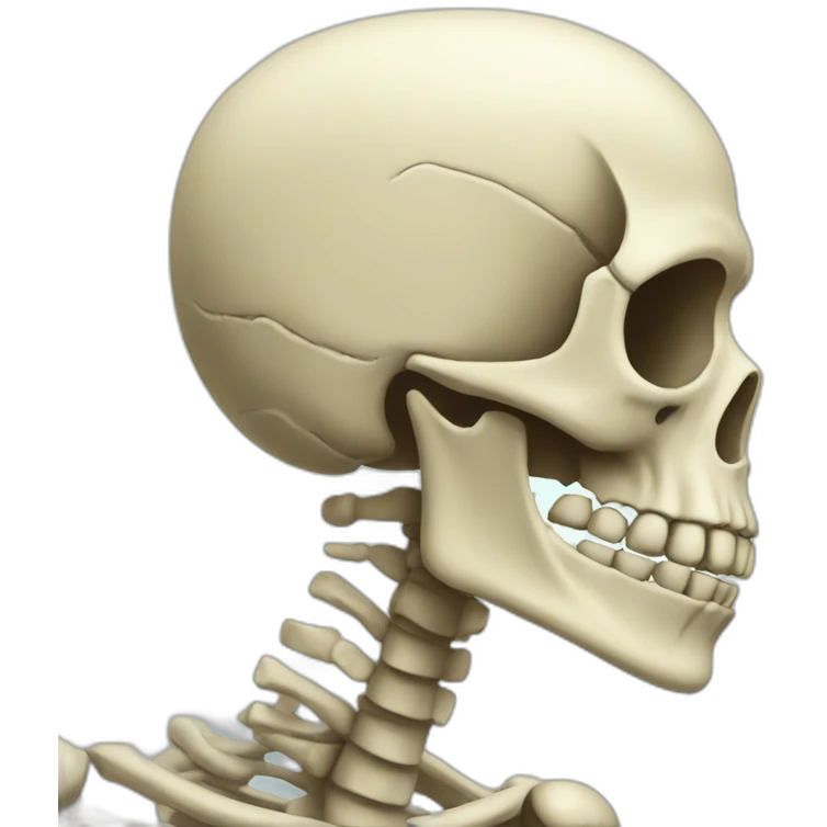 Skeleton with air cut emoji