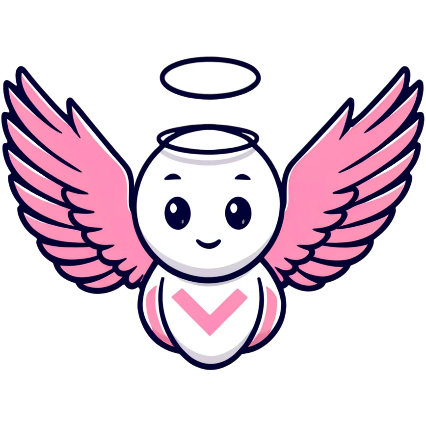 Victoria's Secret angel wings logo with pink stripes emoji