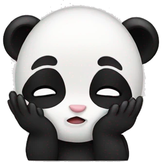 Female baby panda covering face embarrassed emoji