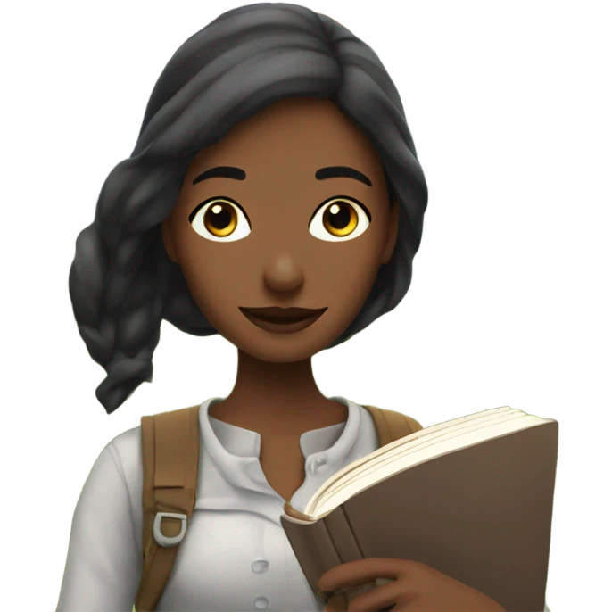 Book girl with mountains emoji