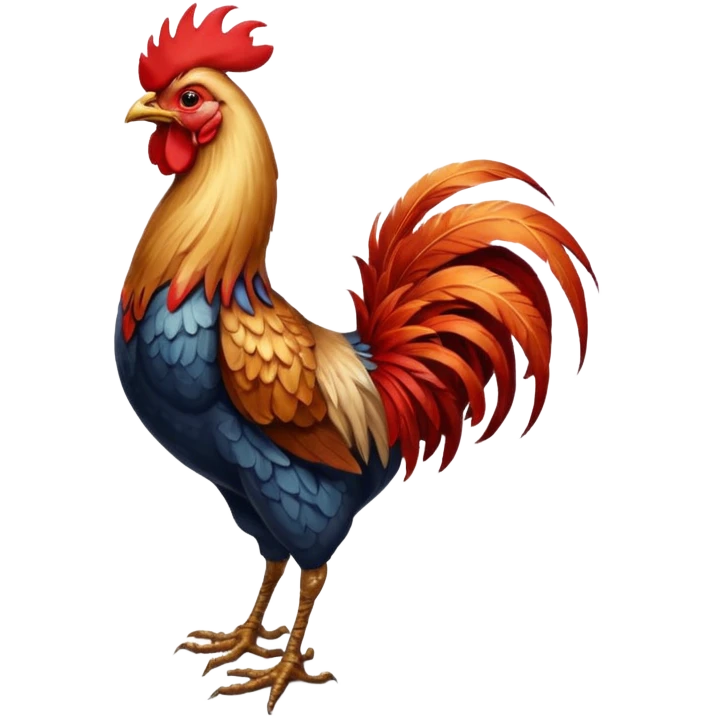 Rooster standing on tree emoji