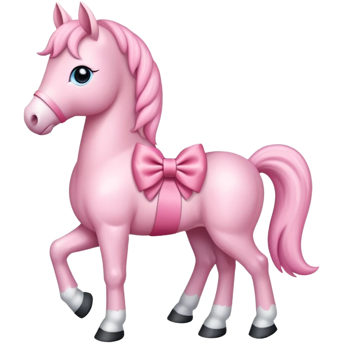 baby pink horse with bow  emoji