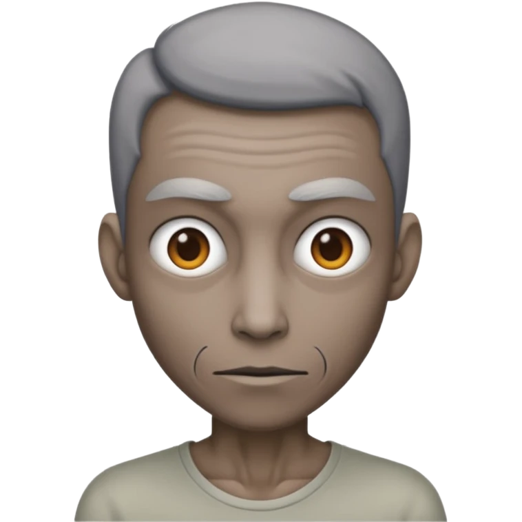 Mutant tall skinny gray realistic emoji