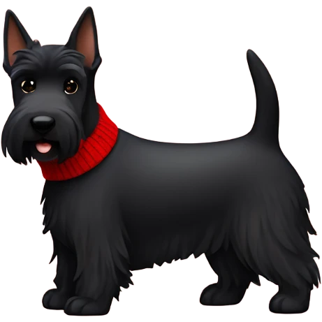 Black Scottish Terrier with red sweater emoji