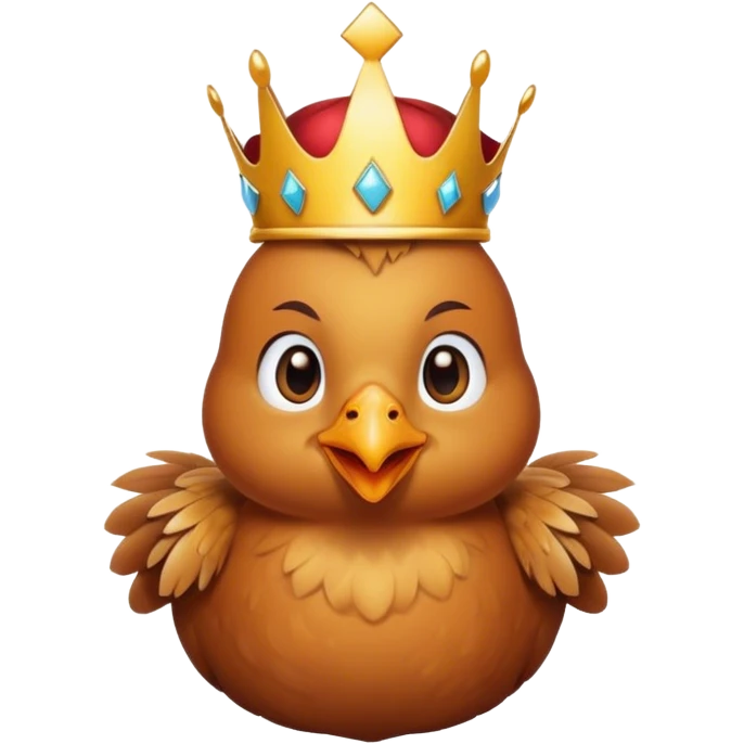 a chicken with a crown emoji