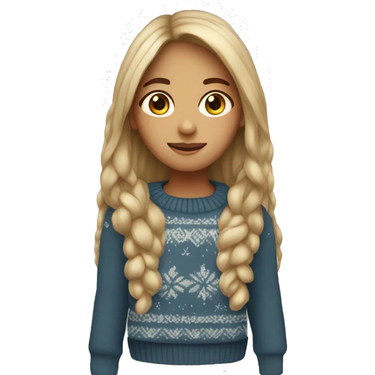 Girl long hair with sweater emoji