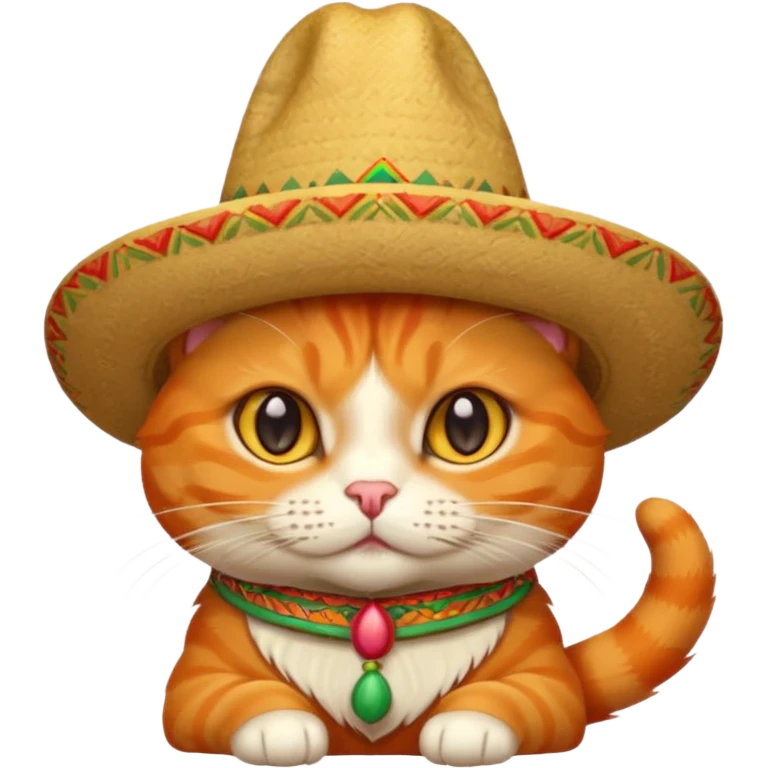 mexican hat orange cat emoji