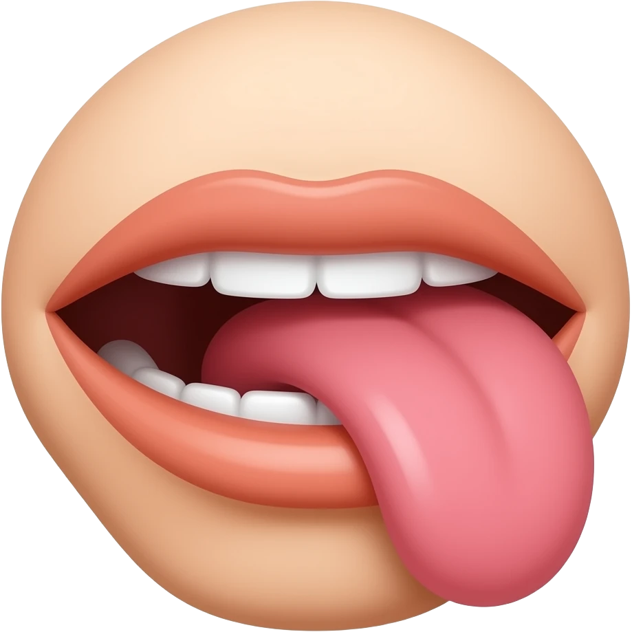 Just a small mouth where we can see the tongue emoji