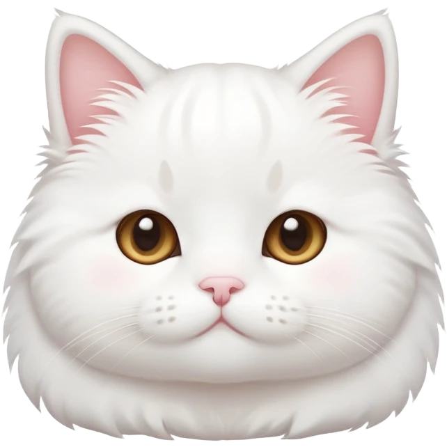 A cute uwu white cat Mochi emoji