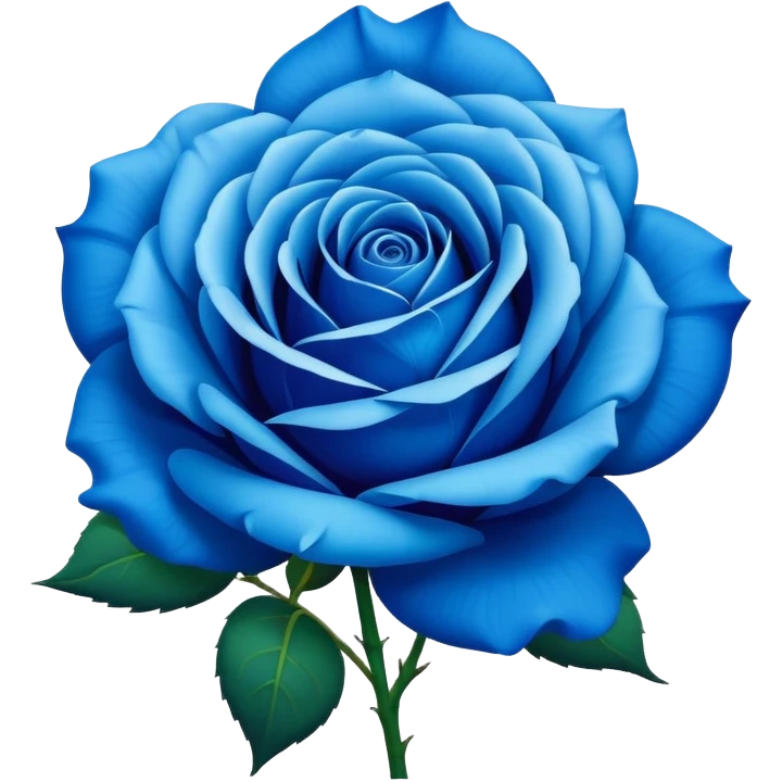 Vibrant blue rose in full bloom, similar to rose emoji emoji