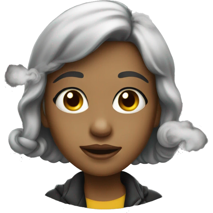 Girl with smoke emoji