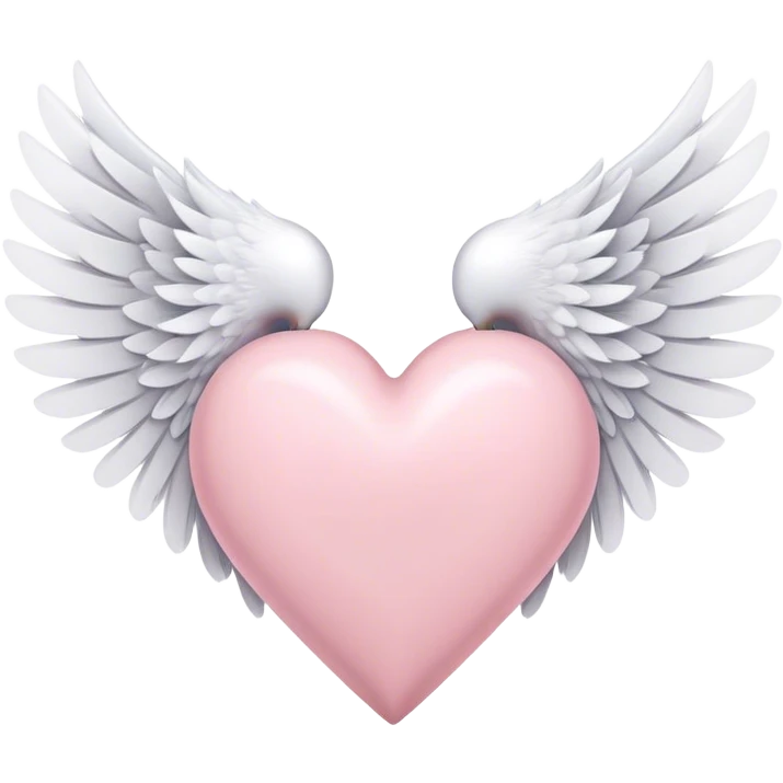 pastel pink heart with white wings emoji