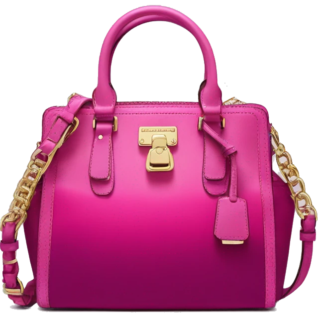 Realistic isolated magenta ombre Michael kors satchel purse.  emoji