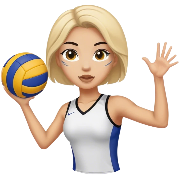 Girl with an eyeliner playing volleyball  emoji