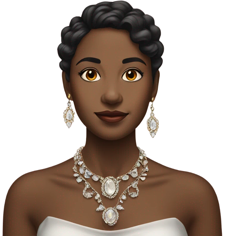 portrait of girl with jewelry emoji