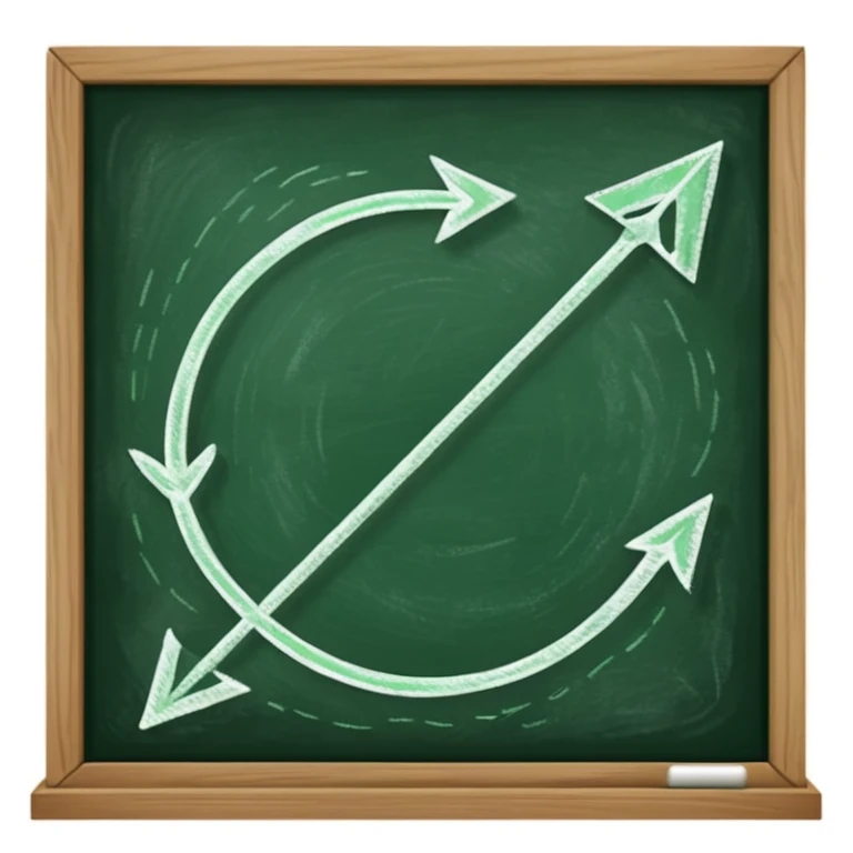 semicircular green arrow, chalk drawn, on blackboard emoji
