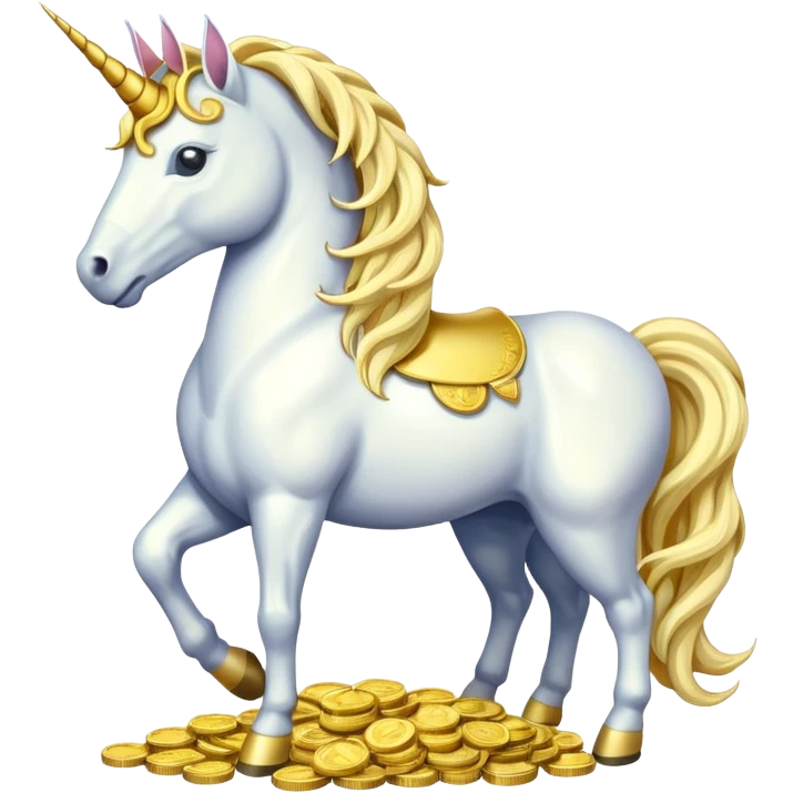 единорог из купюр, no background emoji