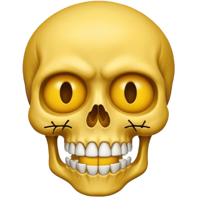 half face very hungry emoji, another half angry skull skeleton emoji
