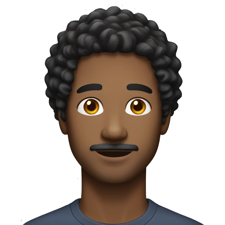 man-black-curly-hair-middle-parting emoji