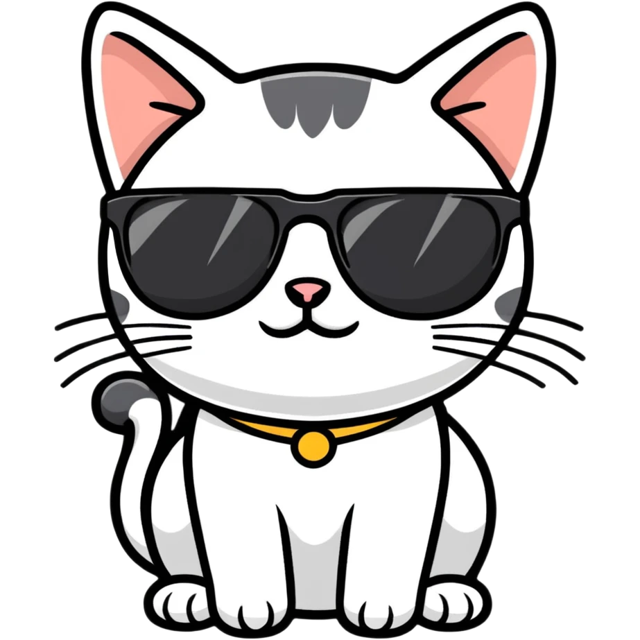 Cat with sunglasses emoji