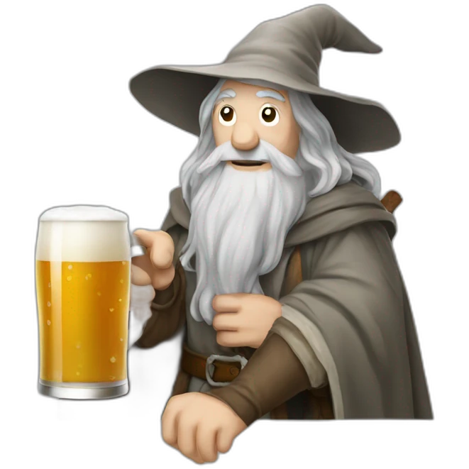gandalf drink beer emoji