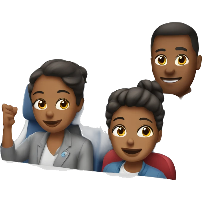 Family on plane emoji