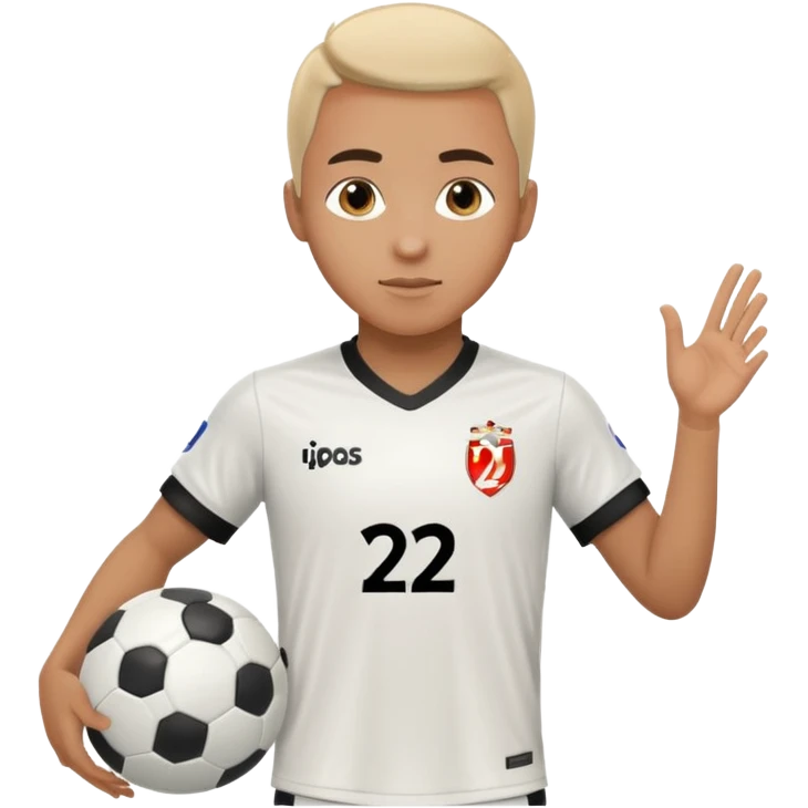 White soccer jersey turn around with number 22 and my name RONIHO emoji