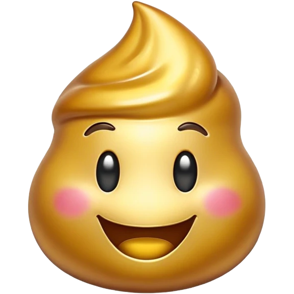 golden poop emoji with a smiley face emoji