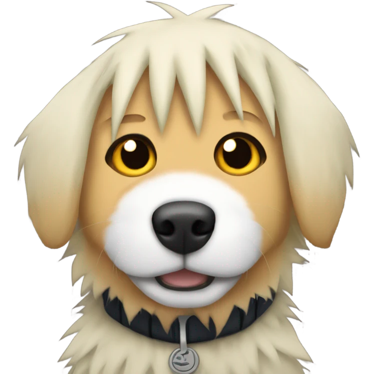 Naruto as a dog with Naruto hair emoji