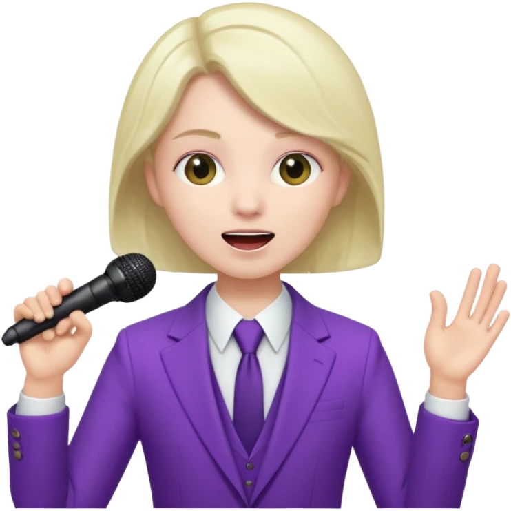 joker with, microphone, singing emoji