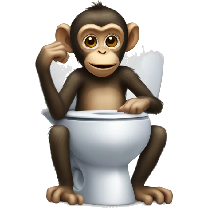 monkey sitting on toilet emoji