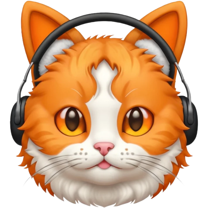 Gato con calentadoras de orejas emoji