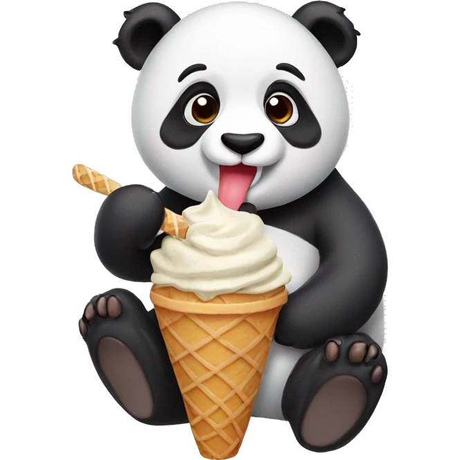 Panda eating ice cream emoji