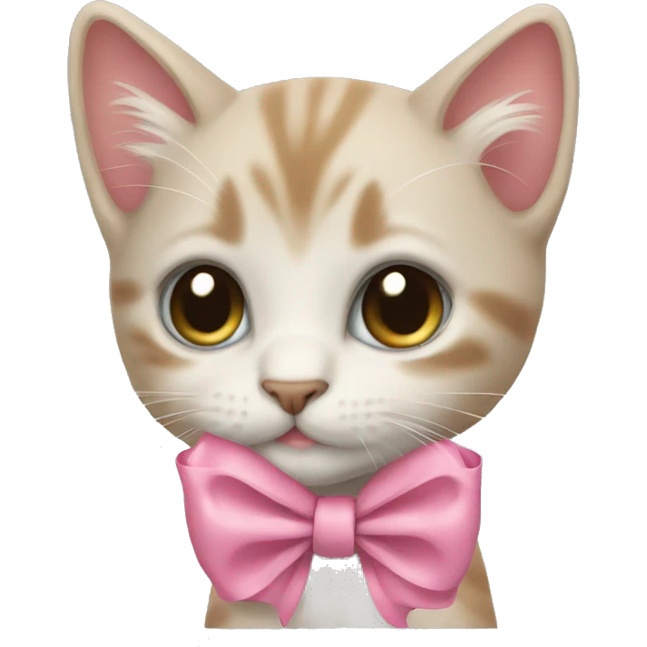 Kitten with a bow emoji