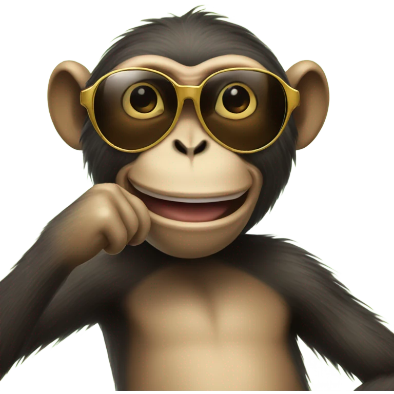Happy monkey with sunglasses emoji