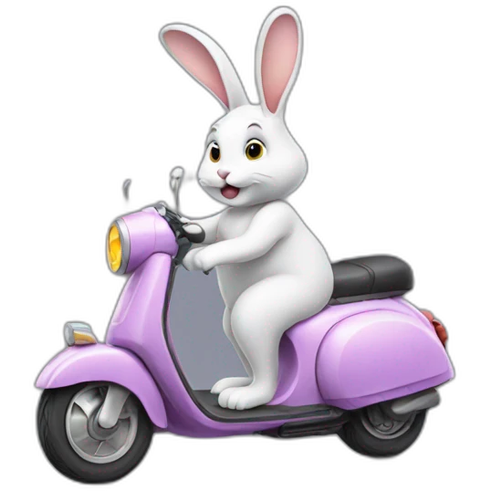 Bunny on a scooter emoji