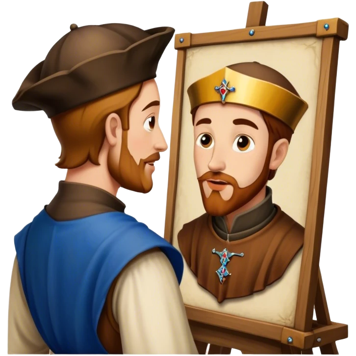 duke talking to medieval painter emoji