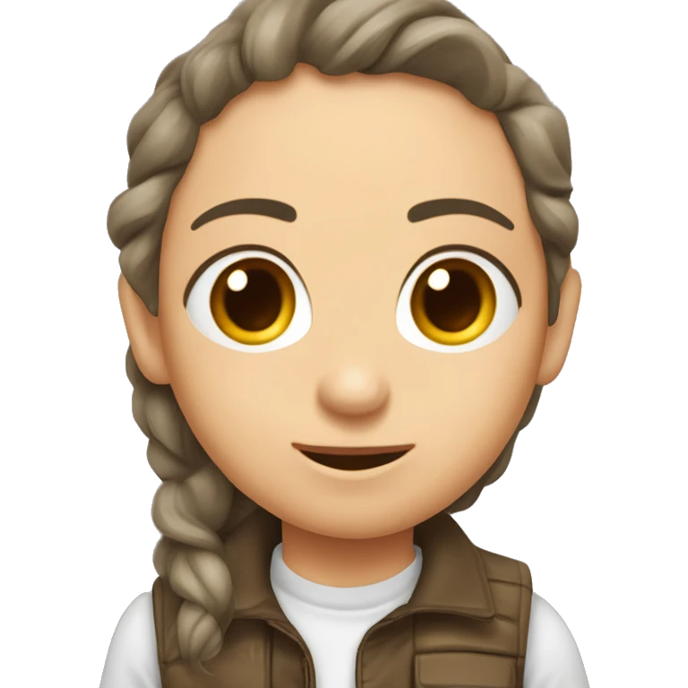 Девушка с русыми волосами белой кожей и карими глазами  emoji