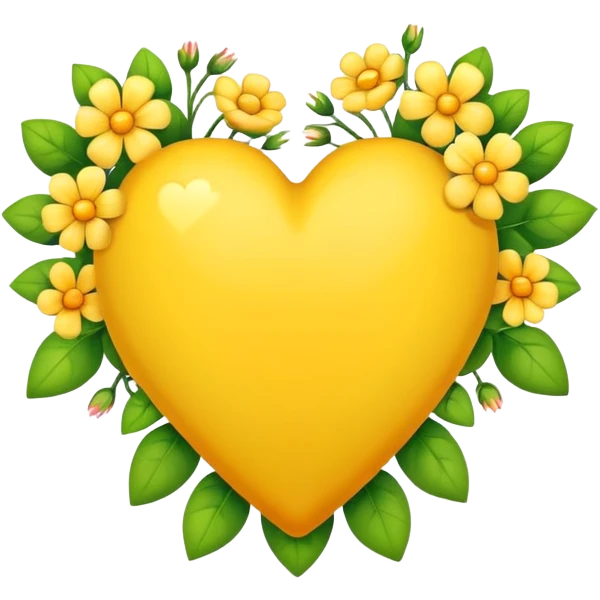 Yellow heart with flowers emoji